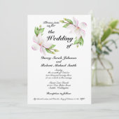 クリスチャン結婚式招待状ウォーターカラーマグノリアス 招待状 (スタンド正面)