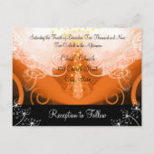 クリスチャン結婚式招待状オレンジカラリリー インビテーションポストカード (裏面)
