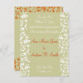 クリスチャン結婚式招待状オレンジホワイトタウペ インビテーションポストカード (正面/裏面)