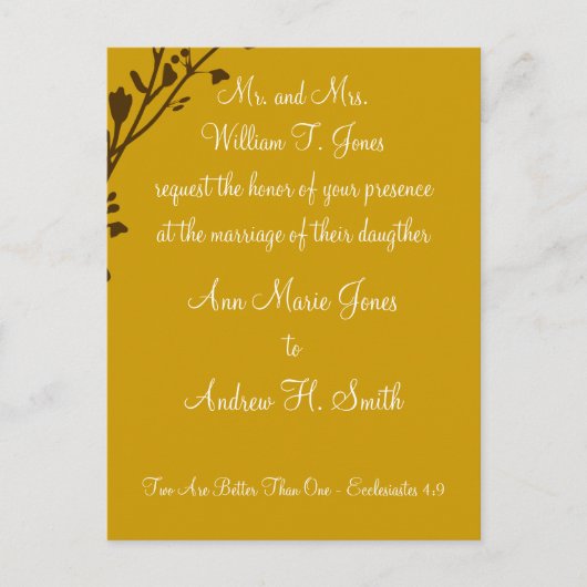 クリスチャン結婚式招待状カルメル&ブルーベリー インビテーションポストカード (正面)