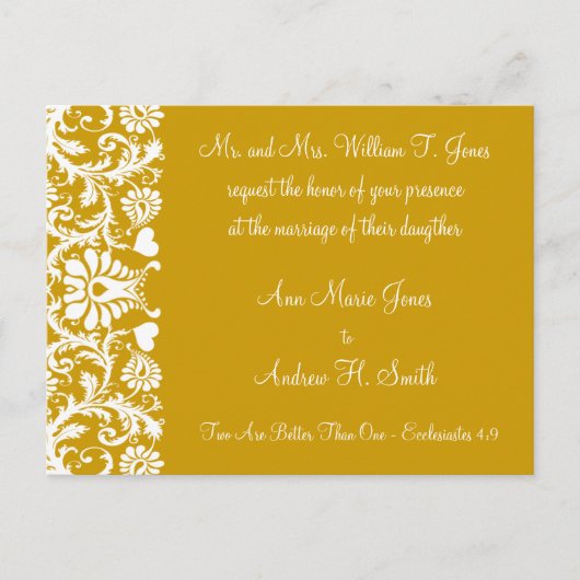 クリスチャン結婚式招待状カルメル&ブルーベリー インビテーションポストカード (正面)