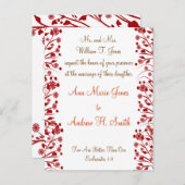 クリスチャン結婚式招待状カルメル&ブルーベリー インビテーションポストカード (正面/裏面)