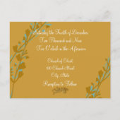 クリスチャン結婚式招待状カーメルアンドブルー インビテーションポストカード (裏面)