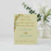 クリスチャン結婚式招待状カーメルアンドブルー インビテーションポストカード (スタンド正面)