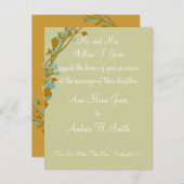 クリスチャン結婚式招待状カーメルアンドブルー インビテーションポストカード (正面/裏面)