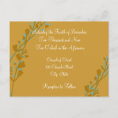 クリスチャン結婚式招待状カーメルアンドブルー インビテーションポストカード (裏面)