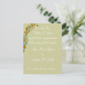 クリスチャン結婚式招待状カーメルアンドブルー インビテーションポストカード (スタンド正面)