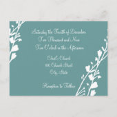 クリスチャン結婚式招待状ネイチャーズグリーン&ブルー インビテーションポストカード (裏面)
