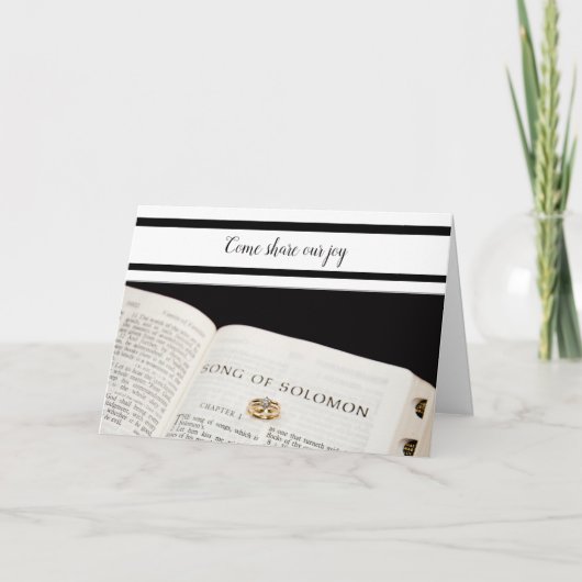 クリスチャン結婚式招待状バイブルの指輪 招待状 (正面)