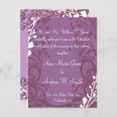 クリスチャン結婚式招待状パープルエレガンス 案内ポストカード (正面/裏面)