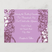 クリスチャン結婚式招待状パープルエレガンス 案内ポストカード (裏面)