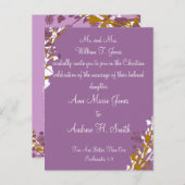 クリスチャン結婚式招待状パープルエレガンス 案内ポストカード (正面/裏面)