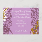 クリスチャン結婚式招待状パープルエレガンス 案内ポストカード (裏面)