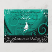 クリスチャン結婚式招待状ブルーティール（緑がかった色）カラリリー インビテーションポストカード (裏面)