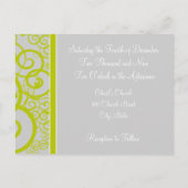 クリスチャン結婚式招待状ライム&小さな塵 インビテーションポストカード (裏面)