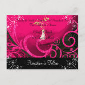 クリスチャン結婚式招待状ラズベリーカラリリー インビテーションポストカード (裏面)