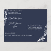 クリスチャン結婚式招待状リッチ深いブルーベリー インビテーションポストカード (裏面)