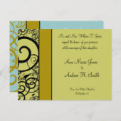 クリスチャン結婚式招待状深いシーブルー インビテーションポストカード (正面/裏面)