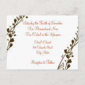 クリスチャン結婚式招待状深いチョコレート インビテーションポストカード (裏面)