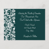 クリスチャン結婚式招待状深いティール（緑がかった色） インビテーションポストカード (裏面)