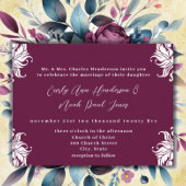クリスチャン結婚式招待状深いプラム インビテーションポストカード