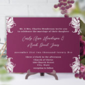 クリスチャン結婚式招待状深いプラム インビテーションポストカード