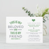 クリスチャン結婚式招待状 – これが私の最愛の人 招待状 (スタンド正面)