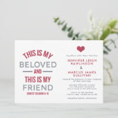 クリスチャン結婚式招待状 – これが私の最愛の人 招待状 (スタンド正面)