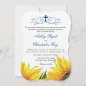 クリスチャン結婚式招待状 – ひまわり 招待状 (正面)