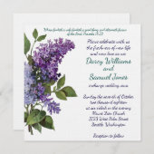 クリスチャン結婚式招待状-ヴィンテージライラック 招待状 (正面/裏面)