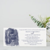 クリスチャン結婚式招待状 - 水彩 ネイビーブルー 招待状 (スタンド正面)