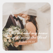 クリスチャン結婚聖なる書物、 経典の写真 スクエアシール (正面)