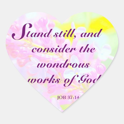 クリスチャン聖なる書物、 経典バイブル聖句フローラデザイン ハートシール (正面)