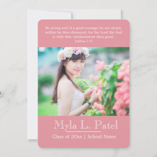 クリスチャン聖なる書物、 経典写真卒業のお知らせ/ 招待状 (正面)