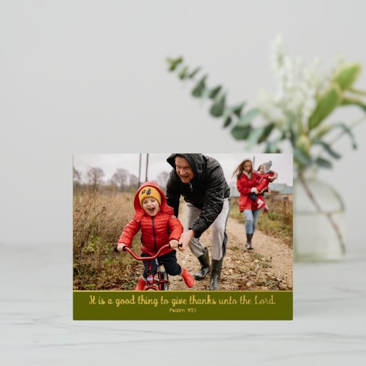 クリスチャン聖なる書物、 経典感謝祭フォトカラーエッジ 箔シーズンポストカード (立ち正面)