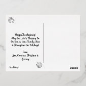 クリスチャン聖なる書物、 経典感謝祭フォトカラーエッジ 箔シーズンポストカード (裏面)