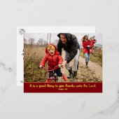 クリスチャン聖なる書物、 経典感謝祭フォトカラーエッジ 箔シーズンポストカード (正面/裏面)