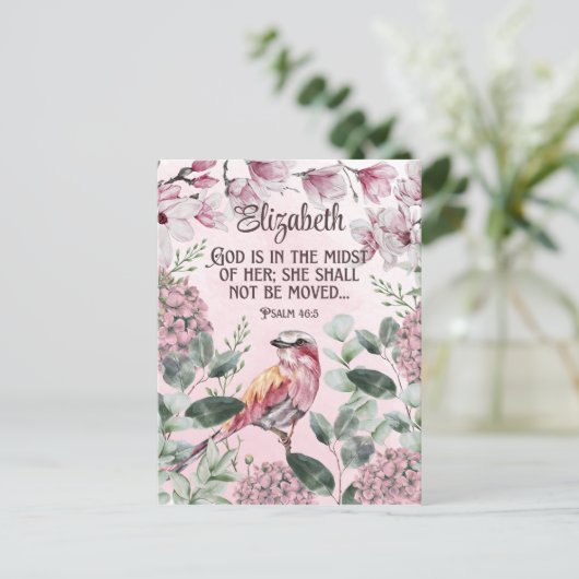 クリスチャン聖なる書物、 経典水彩鳥花名P ポストカード (スタンド正面)