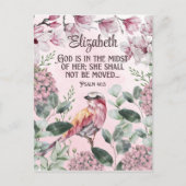 クリスチャン聖なる書物、 経典水彩鳥花名P ポストカード (正面)