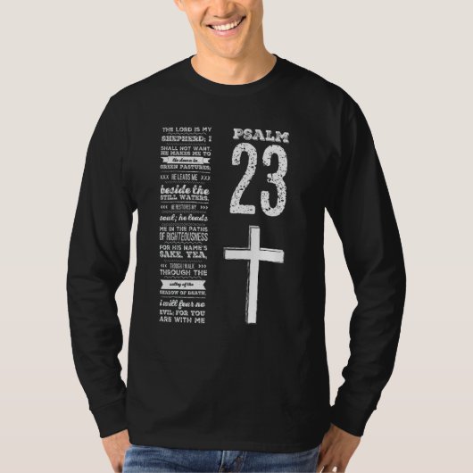 クリスチャン聖なる書物、 経典詩篇23青年団の牧師ファ Tシャツ (正面)