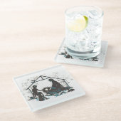 クリスチャン聖ベビーイエズクリスマス出生シーン ガラスコースター (アングル)