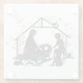 クリスチャン聖ベビーイエズクリスマス出生シーン ガラスコースター (裏面)