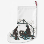 クリスチャン聖ベビーイエズクリスマス出生シーン スモールクリスマスストッキング (裏面)