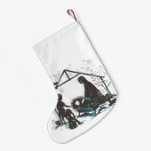 クリスチャン聖ベビーイエズクリスマス出生シーン スモールクリスマスストッキング (裏面 (吊り時))