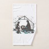 クリスチャン聖ベビーイエズクリスマス出生シーン バスタオルセット (ハンドタオル)