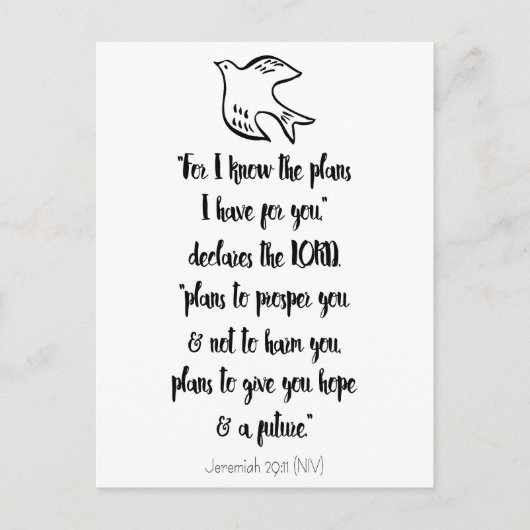 クリスチャン聖書の引用による祝福と激励 ポストカード (正面)