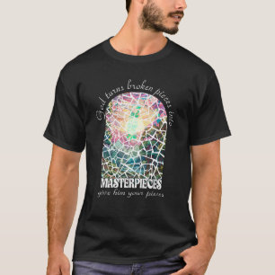クリスチャン聖書神は壊れた断片をマステに変える Tシャツ