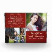 クリスチャン聖書聖句の卒業写真コラージュ赤 フォトブロック (正面)