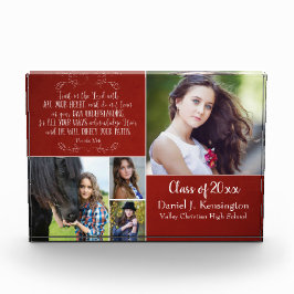 クリスチャン聖書聖句の卒業写真コラージュ赤 フォトブロック