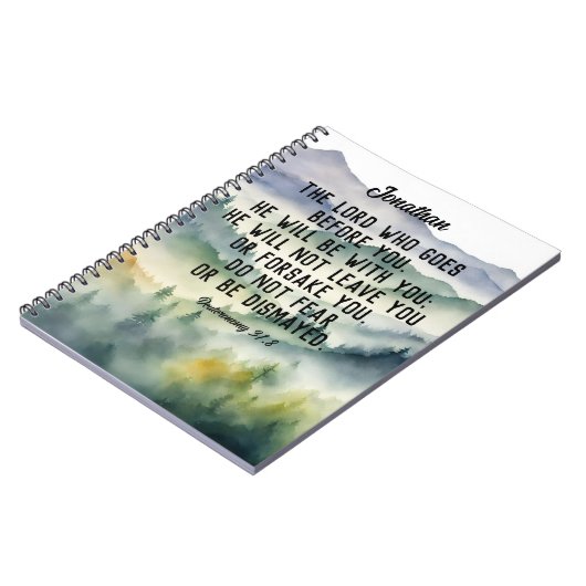 クリスチャン聖書聖句の水の色の山の名前 ノートブック (左側)